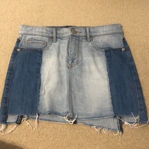 Dark and light wash multicoloured Jean skirt